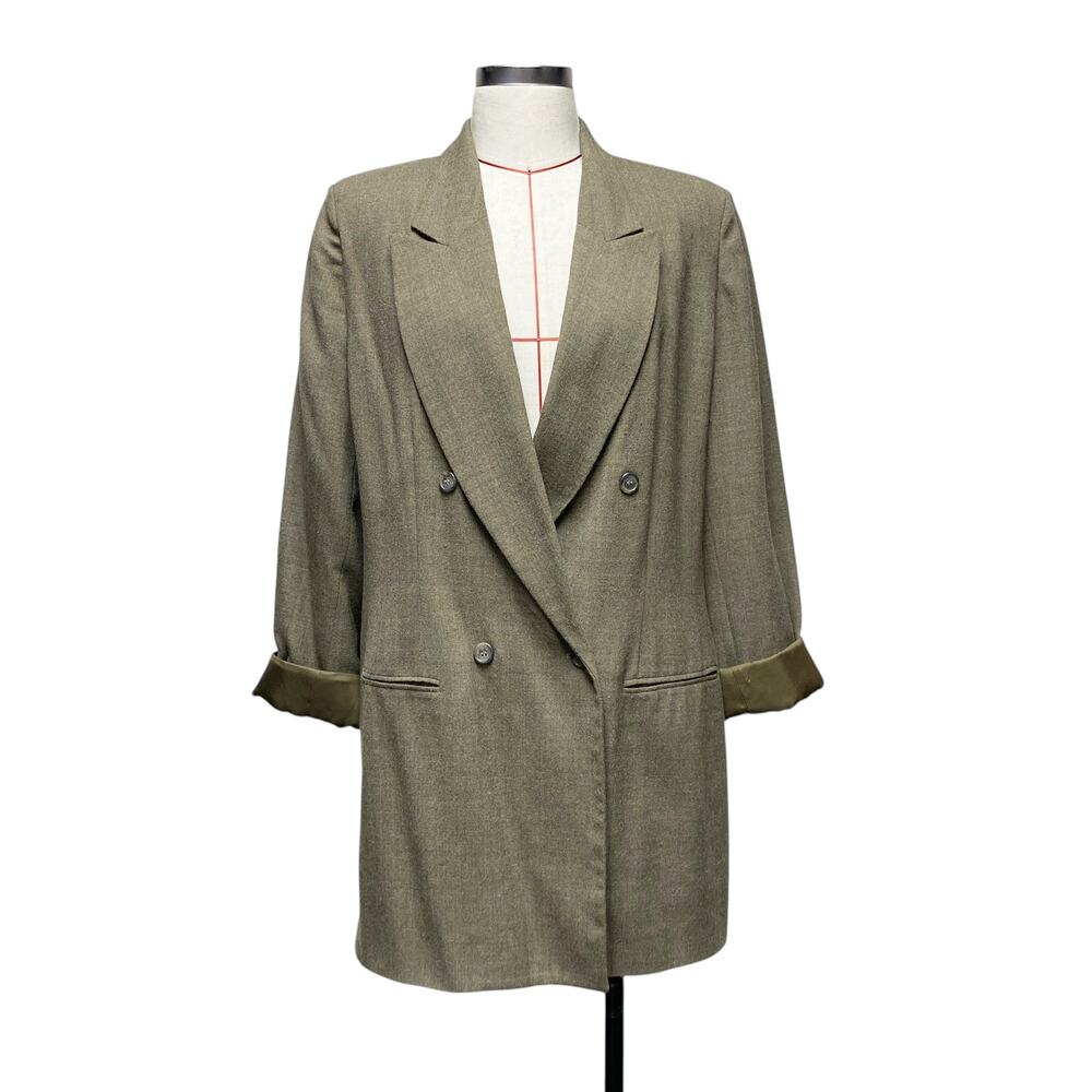 Vintage Chaus Womens Double Breasted Wool Blazer